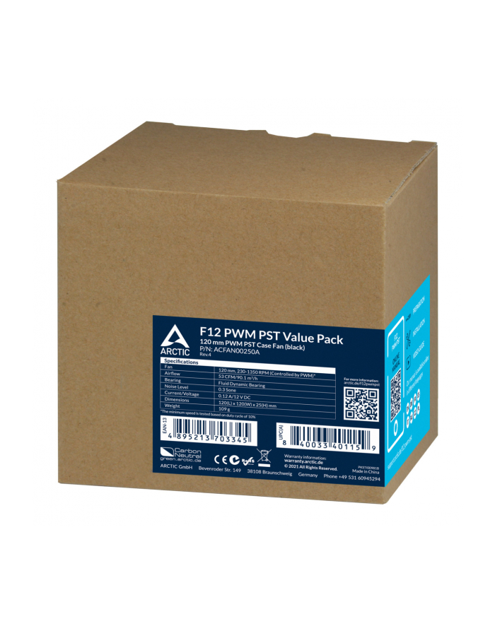 arctic cooling Wentylator ARCTIC F12 PWM PST Case Fan (5PCS) główny