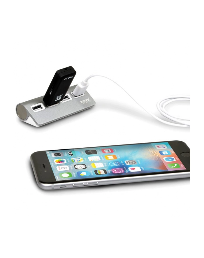 Port Designs Connect USB hub - 4 Szary (900120) główny