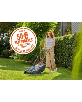 GARD-ENA Cordless Lawnmower PowerMax 30/18V P4A solo, 18V (Kolor: CZARNY/turquoise, without battery and charger, POWER FOR ALL ALLIANCE) nr 1