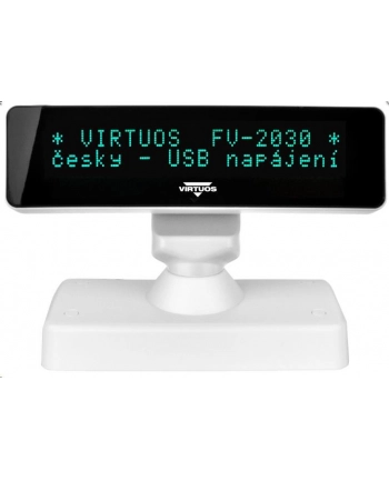 Wyświetlacz Klienta Virtuos Vfd Virtuos Fv 2030W 2X20 9Mm Usb Biały nr 1