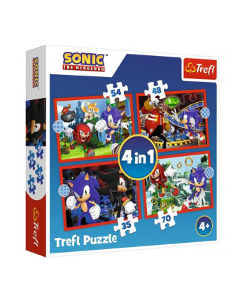Puzzle 4w1 Przygoda Sonica / SEGA Sonic The Hedgehog 34625 Trefl nr 1