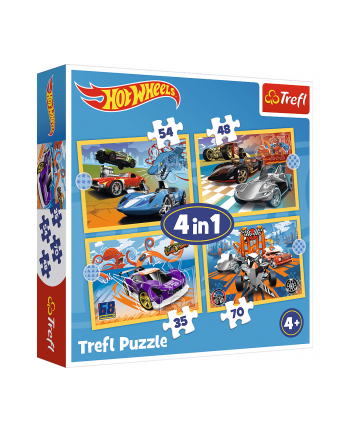 Puzzle 4w1 Pojazdy Hot Wheels / Mattel Hot Wheels 34627 Trefl nr 1