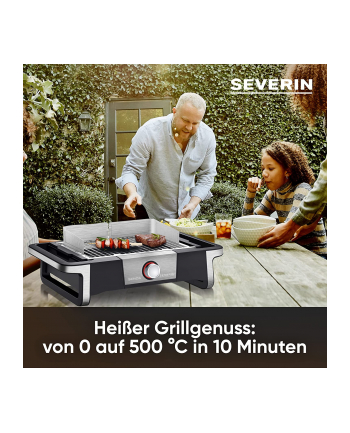 Severin eBBQ SENOA BOOST electric grill (Kolor: CZARNY/stainless steel, 3,000 watts, with BoostZone)