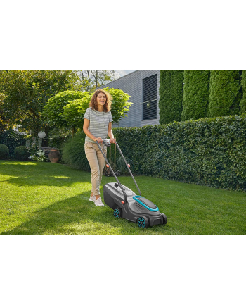 GARD-ENA Cordless Lawnmower PowerMax 32/18V P4A Ready-To-Use Set, 18V (Kolor: CZARNY/grey, Li-Ion battery 4.0Ah, POWER FOR ALL ALLIANCE)