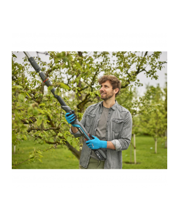GARD-ENA Cordless Telescopic Pruning Shears HighCut 250/18V P4A solo, 18V (dark grey/turquoise, without battery and charger, POWER FOR ALL ALLIANCE)
