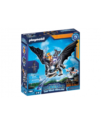 PLAYMOBIL 71081 Dragons: The Nine Realms - Thunder ' Tom, construction toy (with shooting and light function)