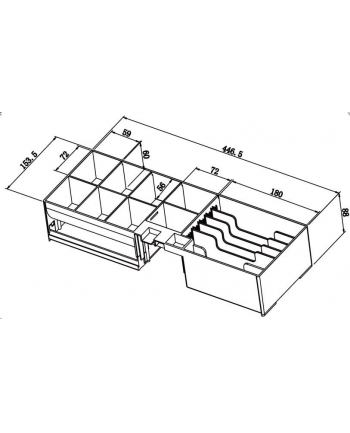 Szuflada Kasowa Virtuos Sk-500C Z Kablem 24V Segregator 6/8 9-24V Czarna (EKN0110)