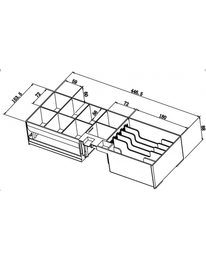 Szuflada Kasowa Virtuos Sk-500C Z Kablem 24V Segregator 6/8 9-24V Czarna (EKN0110) główny