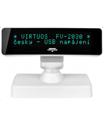 Wyświetlacz Klienta Virtuos Vfd Virtuos Fv 2030W 2X20 9Mm Usb Biały nr 1