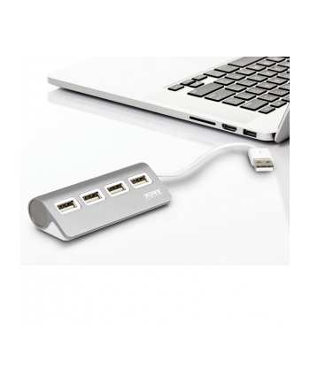 Port Designs Connect USB hub - 4 Szary (900120)