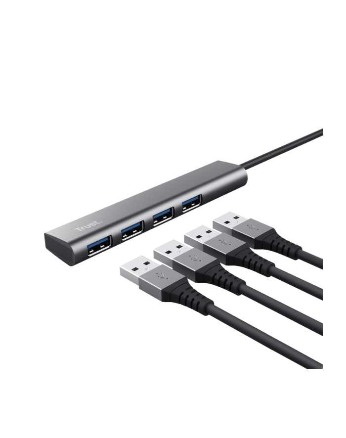 Trust Hub USB 3.1 Gen 1 Halyx-4-port 1+4 Porty ciemnoszary (HALYX4PORT) główny