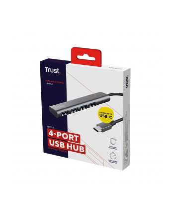 Trust Hub Multiport USB-C USB 3.2 Gen 2 (USB 3.0) Halyx-4-port 1+4 Porty ciemnoszary (HALYX4PORT)