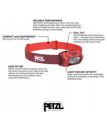 Petzl Latarka Czołowa Tikkina Red