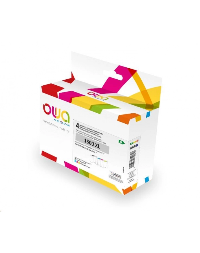 Owa Armor do CANON, PACK4 REMAN. PGI-1500XL BCMY, 35ml/3x12ml/1200p/3x1030p kolorowy (K10404OW) główny