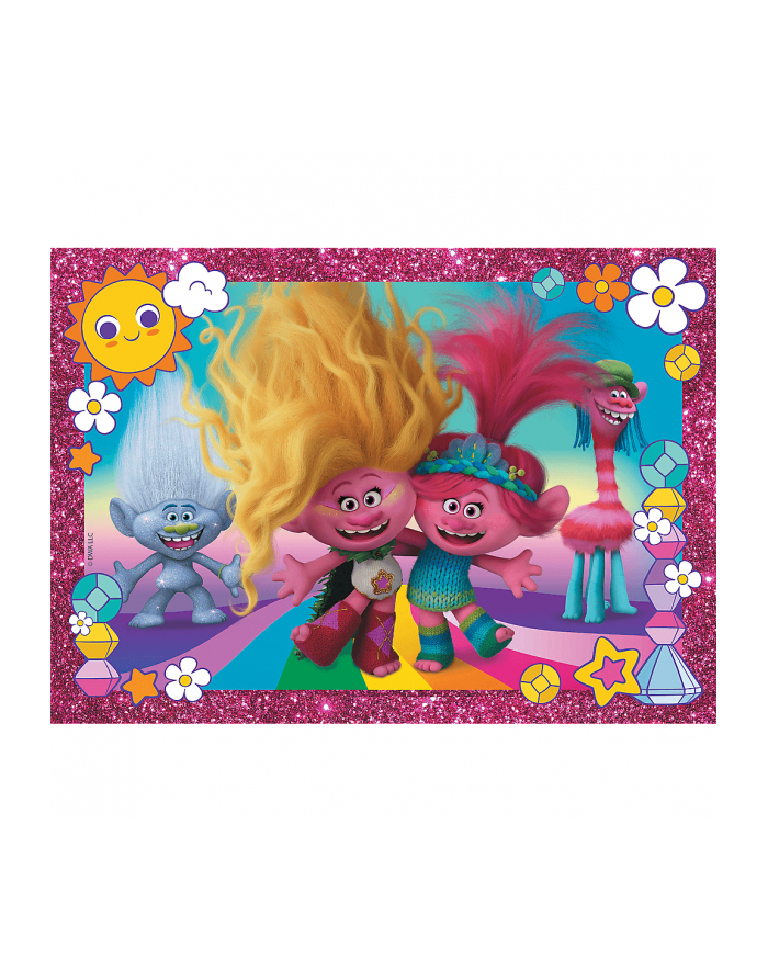 Puzzle 100el Glitter brokatowe Błyszczące Trolle Trolls 3 14829 Trefl główny