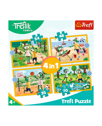 Puzzle 4w1 Trefliki na wakacjach. Rodzina Treflików 34623 Trefl nr 1