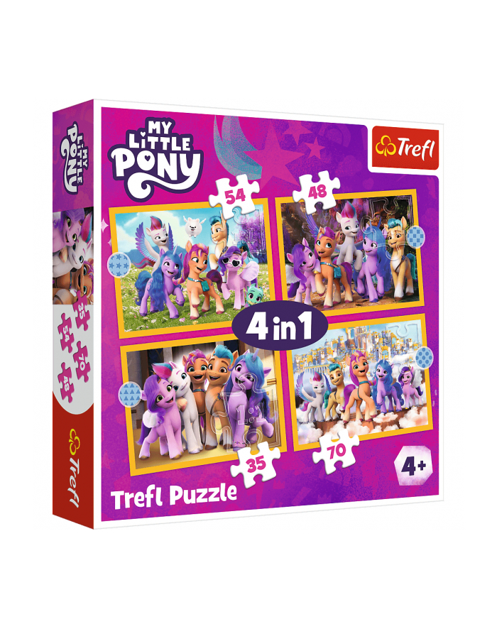 Puzzle 4w1 Poznaj kucyki Pony. My Little Pony 34624 Trefl główny