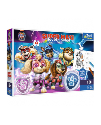 Puzzle dwustronne 24el SUPER MAXI 3w1 Psia drużyna w akcji. Psi Patrol. PAW PATROL 41016 Trefl