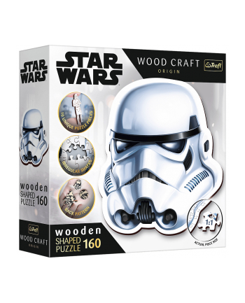 Puzzle drewniane 160el. Star Wars Hełm Szturmowca 20188 Trefl nr 1
