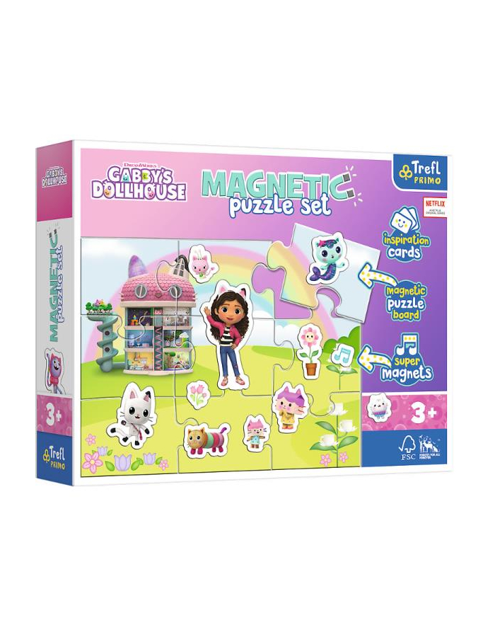 Puzzle magnetyczne Poznaj świat Gabi. Koci Domek Gabi. Gabby's Dollhouse 93383 Trefl główny