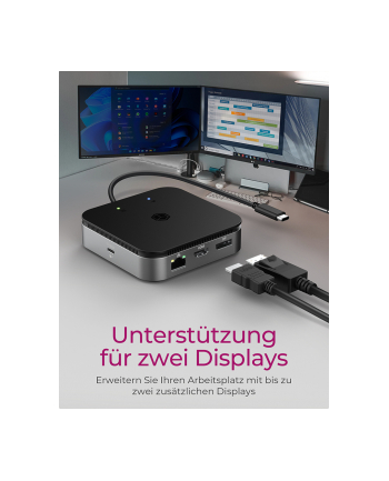 icybox Stacja dokująca IB-DK408-C41 7w1,HDMI, DP,USB,LAN