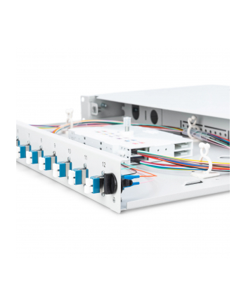 DIGITUS  LWL PUDEŁKO DO ROZŁUPYWANIA, 12 LC ŁĄCZNIKI - OS2-1HE 19 CALI - SINGLE-MODE DUPLEX - Z KASETĄ SPLOTOWĄ - MONTAŻ W SZAFIE  () nr 2