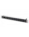 Digitus 1U Aluminum Pdu, Rackmountable, 9 X C13 10 A, 230 V Ac, 50/60 Hz, Iec C14 Inlet, A Fuse (DN95429) - nr 16