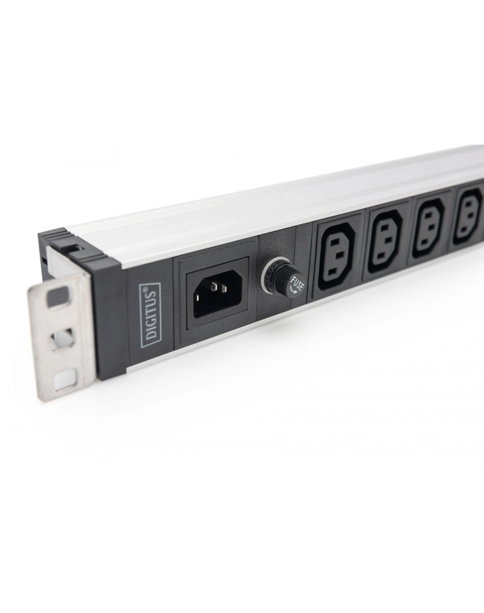 Digitus 1U Aluminum Pdu, Rackmountable, 9 X C13 10 A, 230 V Ac, 50/60 Hz, Iec C14 Inlet, A Fuse (DN95429) główny