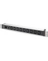 Digitus 1U Aluminum Pdu, Rackmountable, 9 X C13 10 A, 230 V Ac, 50/60 Hz, Iec C14 Inlet, A Fuse (DN95429) - nr 21