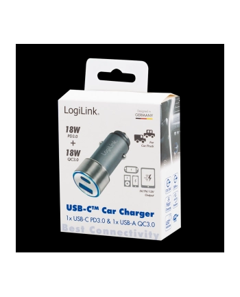 Logilink Ładowarka Usb Kfz Ladeadapter 2Port 1Xusb-C Pd,1Xusb-A Qc 36W nr 2