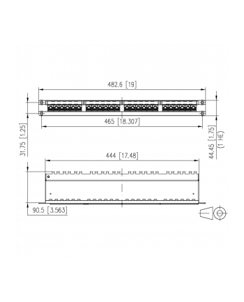 Metz Connect Patchpanel 130855C-E 24 Porty Cat 6A 1 U