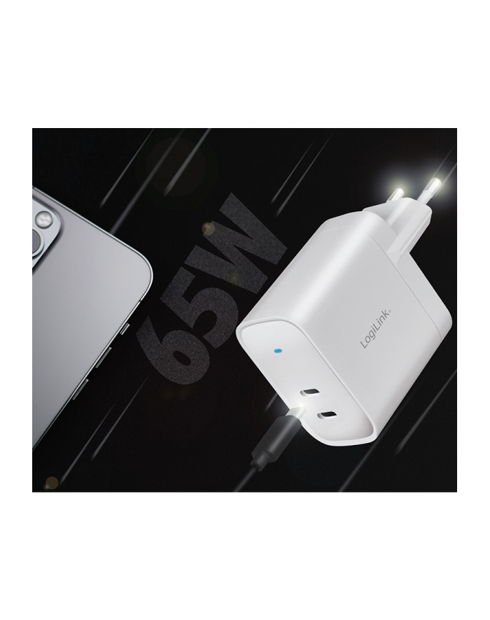 Logilink Adapter do gniazdka USB 65 W z technologią GaN (azotyn aluminium) z ochroną przed przepięciem, zwarciem i przegrzaniem główny