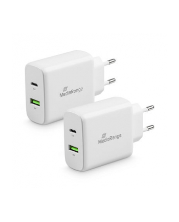 Mediarange 43 W Usb A I Usb C Adapter Do Ładowania Z Funkcją Szybkiego Ładowania Wyjście Usb A I Usb C Kompatybilny Z Iphone 13 12 Ipad Pro Airpo