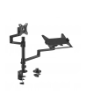 NEOMOUNTS BY NEWSTAR Laptop + Screen Desk Mount 17-27inch clamp+grommet 1 screen Black - nr 23