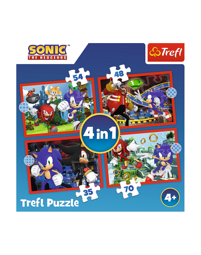 trefl PUZZLE 4w1 Przygody Sonica/SEGA SonicTheH..34625 główny
