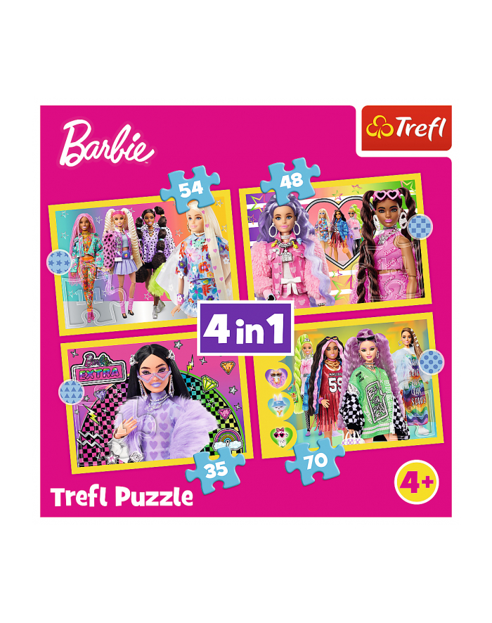 trefl PUZZLE 4w1 Wesoły świat Barbie/Mattel 34626 główny