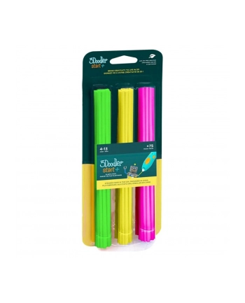 FILAMENT 3DOODLER START EKO, 25MM, 75 SZTUK, NEON GLOW, ZIEL, ŻÓŁTY, RÓŻ 3DS-ECO-MIX4-75