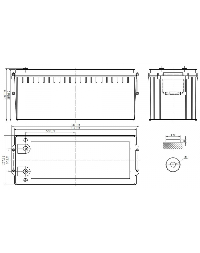 Victron Energy Akumulator Żelowy Agm Super 12/230 M8 (BAT412123081) główny