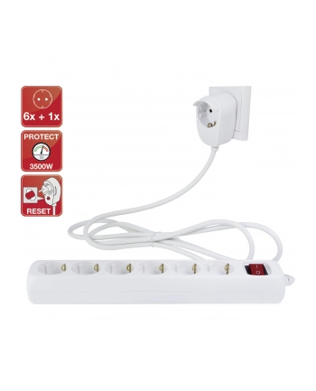 Rev Multiple Socket Outlet White 6+1-fold 2m Powersplit + przełącznik marki (12695114) nr 1