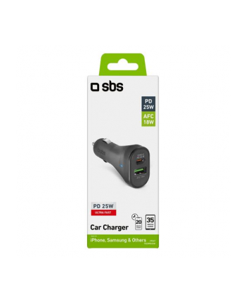 Sbs Ładowarka Samochodowa 25 W Do Iphone'A Samsung Xiaomi Oppo Usb C Telefonów Komórkowych Tabletów A 18 Szybkie nr 2