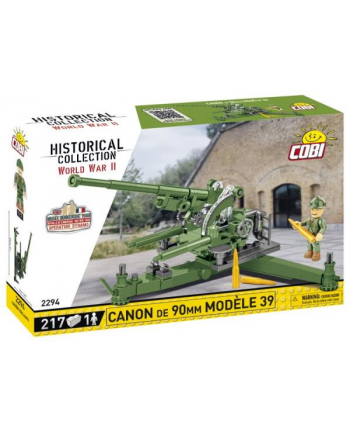 COBI 2294 Historical Collection WWII Francuskie działo przeciwlotnicze Canon de 90 mm Modele 1939 217 klocków