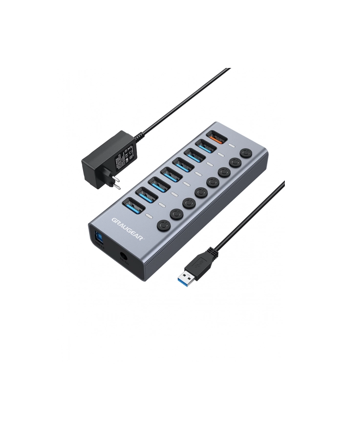 Graugear 7-Port USB-A 3.0 + 1x Ladeport (GHUB71A) główny