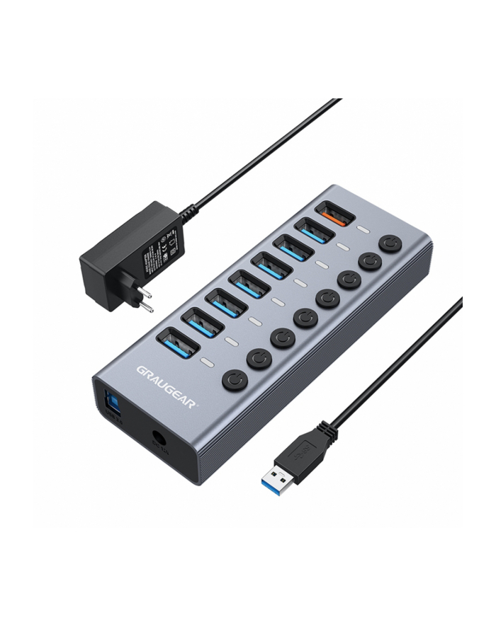 Graugear 7-Port USB-A 3.0 + 1x Ladeport (GHUB71A) główny