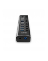 Lindy 10 Port USB 3.0 Hub with On/Off Switches USB 3.2 Gen 1 (3.1 Gen 1) Type-B 5000 Mbit/s Czarny - nr 5