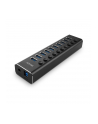 Lindy 10 Port USB 3.0 Hub with On/Off Switches USB 3.2 Gen 1 (3.1 Gen 1) Type-B 5000 Mbit/s Czarny - nr 9