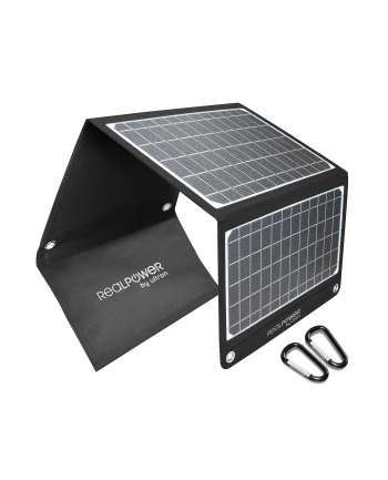 Realpower Ładowarka Solarna 22 W Składany Monokrystaliczny Panel Słoneczny Ze Złączem Usb Qc 3.0 Wodoszczelna Etfe Lekka Do Tabletu Smartfona Pow