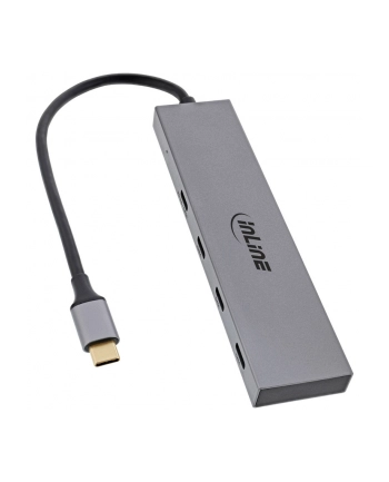 Inline HUB USB 3.2 Gen.2 Hub, Type-C to 4 Port (1 power through up 100W), OTG, aluminum housing, szary (35392B) nr 2