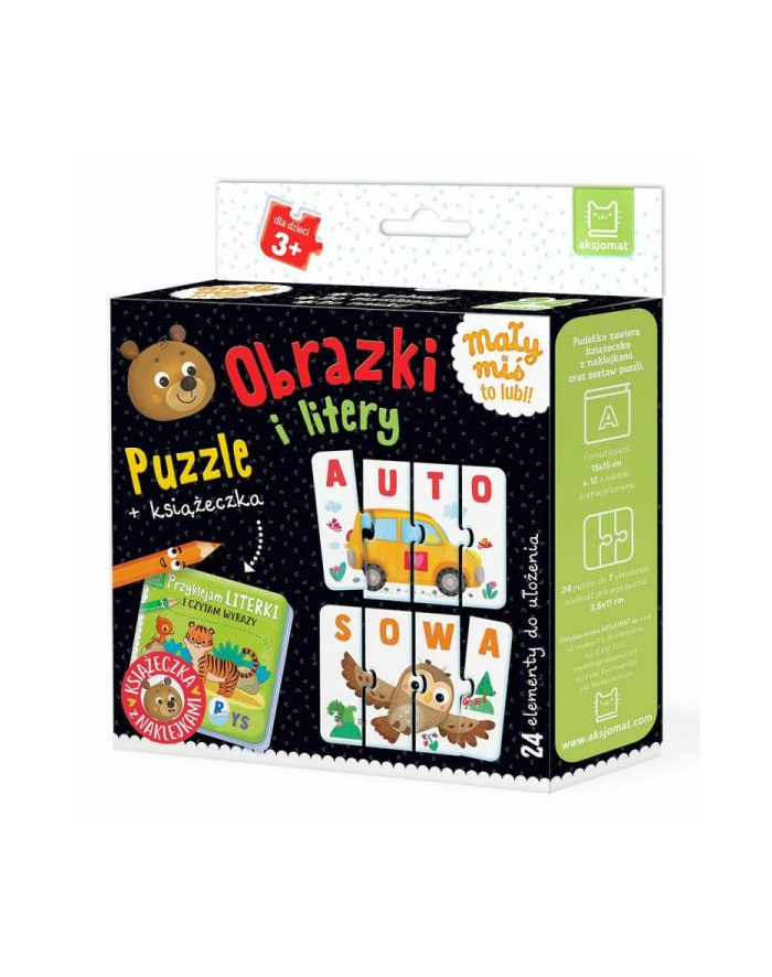 aksjomat Książeczka Mały Miś to lubi! 3+ Obrazki i litery. Puzzle + książeczka główny