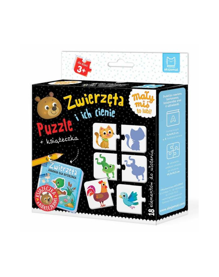 aksjomat Książeczka Mały Miś to lubi! 3+ Zwierzęta i ich cienie. Puzzle + książeczka główny