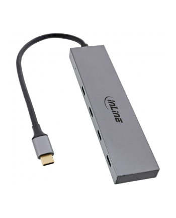 Inline HUB USB 3.2 Gen.2 Hub, Type-C to 4 Port (1 power through up 100W), OTG, aluminum housing, szary (35392B) nr 2